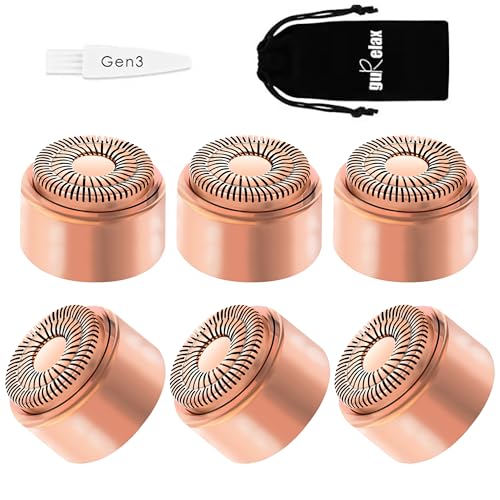 Gen 3 Replacement Heads for Flawless Finishing Touch Facial Hair Removal, Painless Replacement Blades for Face with Gurelax Flannel Bag