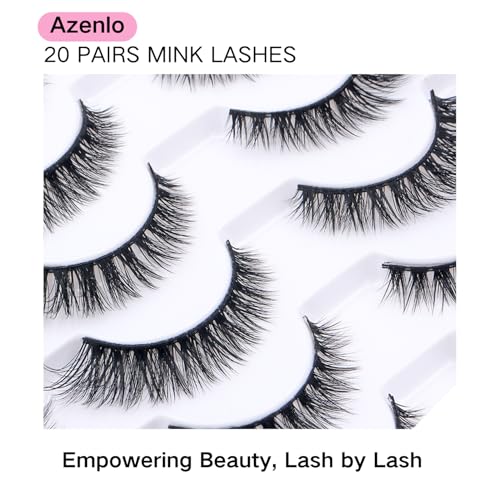 False Eyelashes 20 Pairs Wispy Lashes Faux Mink Lashes 14mm 3D Fluffy Cat Eye Lashes £¨style 20-061)