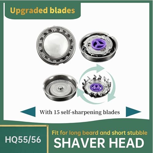 3 Pack Replacement Shaver Head Blades Fit for Norelco Hq56 Hq55 Plus Hq4 Hq3 6948XL HQ5401, HQ5413, HQ5421, HQ5426, HQ5430, HQ442, HQ443, HQ444, Durable Men's Electric Razor Blade Refills