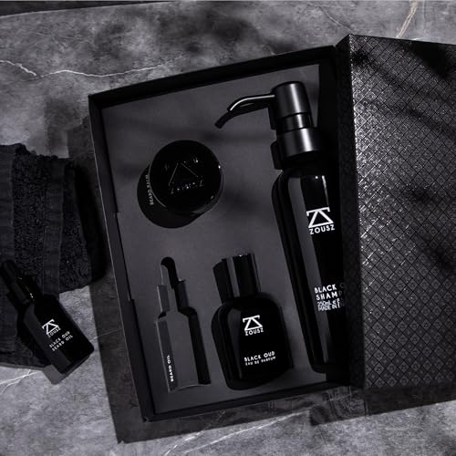 ZOUSZ Black Oud Beard Oil for Men ? Natural Beard Growth Oil with Argan & Avocado Oils ? Sandalwood Scent ? Softens, Strengthens & Conditions Facial Hair ? 30ml Bottle