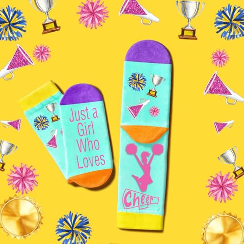 Cheerleader Gifts Set Women Including Cheerleader Makeup Bags Cheerleader Necklace Cheerleading Socks Cheerleader Stickers-Cheerleader Lovers Gifts