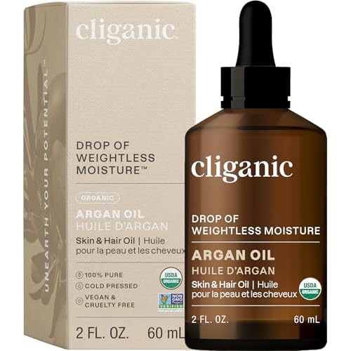 Cliganic Carrier Oils Duo: Organic Jojoba Oil and Organic Argan Oil