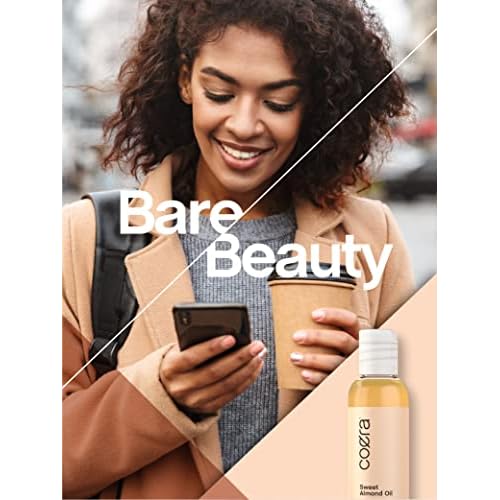Coera Sweet Almond Oil 4 fl oz | For Hair, Skin, Face, and Nails | Cold Pressed & Hexane Free | Carrier Oil | Free of Parabens, SLS, & Fragrances