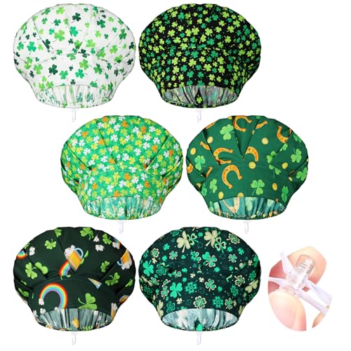 Jadive 6 Pcs Scrub Cap with Buttons Adjustable Working Hats Surgical Cap with Sweatband for Women Men