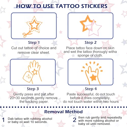 90 Pcs American Traditional Temporary Tattoos - Perfect for Independence Day Celebrations, Adults and Kids Alike, Labor Day Decorations (Classic)