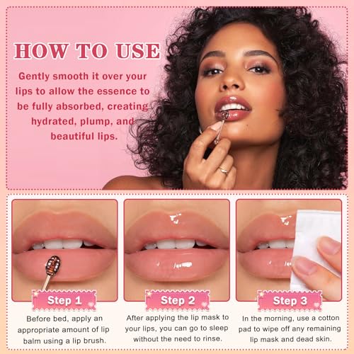 AWCCXMYM 4 PCS Bee Lip Balm Honey Pot Hydrating & Preventing Dry Honey Balm Lip Balm Honey, Strawberry, Collagen, Chocolate Moisturizing Lip Sleeping Mask with Sticks