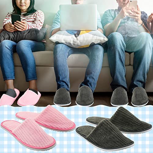 Zhehao 10 Pairs Disposable Slippers Washable House Slippers for Guests Bulk Women Men Spa Hotel Bath Slipper Soft Cotton Linen Non Slip Breathable for Indoor Travel Bedroom Party