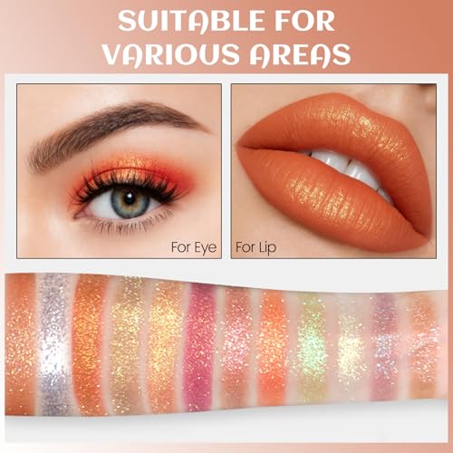 Multichrome Chameleon Eyeshadow Makeup Palette, Long wear Chameleon Rich Color Shimmer Eye Shadow, Color Shift Sparkle Eye Brightener Fairy Make Up Pallet Gift Set for Rave Christmas Party #07