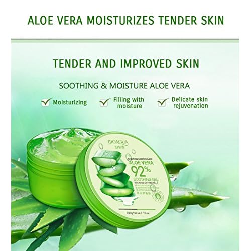 BIOAQUA 92% Aloe Vera Extracts Hydrating Acne Spot Removing Face Night Cream Replenishiment Soothing Long-lasting Gel 220g