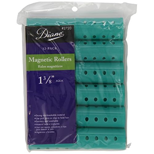 Diane Magnetic Hair Rollers, Aqua, 1 3/8 Inch