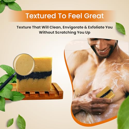 The Black Stuff All Natural Bar Soap for Men Handmade Cold Process Soaps with Organic Ingredients and Essential Oils - Mens Soap for Daily Use, The Good Room Body Soap