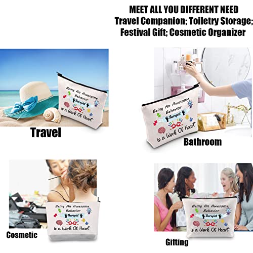 JYTAPP Behavior Therapist Gift ABA BCBA Behavior Analyst Gift Being An Awesome Behavior Therapist is a Work Of Heart Cosmetic Bag BCBA Graduation Gift