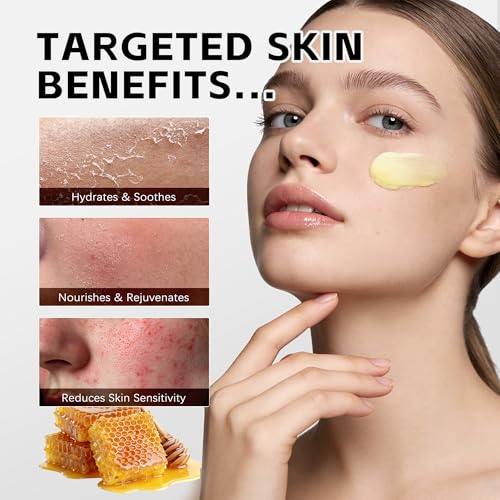 Beef Tallow for Skin Neck Firming Cream, Whipped Grass-Fed Tallow with Raw Honey, Organic Face Body Moisturizer for Dry Skin, Soothe Lift Nourish