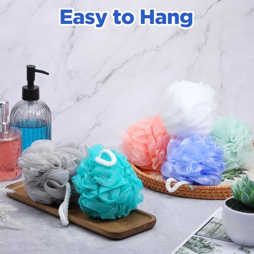 36 Pcs Bath Sponge Shower 40g Loofahs Bulk Bath Luffas Exfoliating Body Scrubber Pack Soft Colorful Mesh Balls Puff Bathing Accessories for Men and Women Exfoliating Sponge