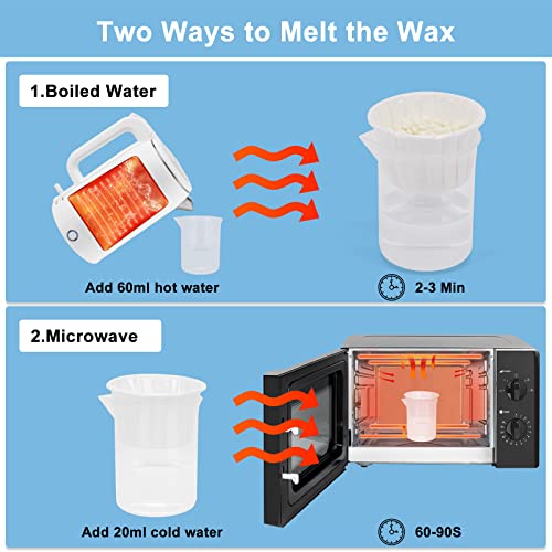 Nose Hair Wax Kit ? 100g Nose Wax + 20 Applicators + 15 Mustache Guards + 10 Paper Cups + 10 Sticks + 1 Measuring Cup ? Nose Wax Kit Men & Women, At-Home Hair Removal for 20+ Uses