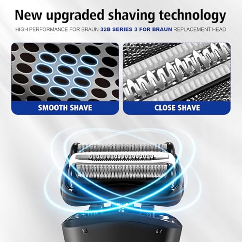 Series 3 32B Replacement Head, Series 3 Electric Shaver Replacement Head Blades for Braun S3 Foil & Cutter Razor Heads, Applicable for Braun S3 3040s 3010s 310s 3000s 3050cc 3080s 390cc Etc