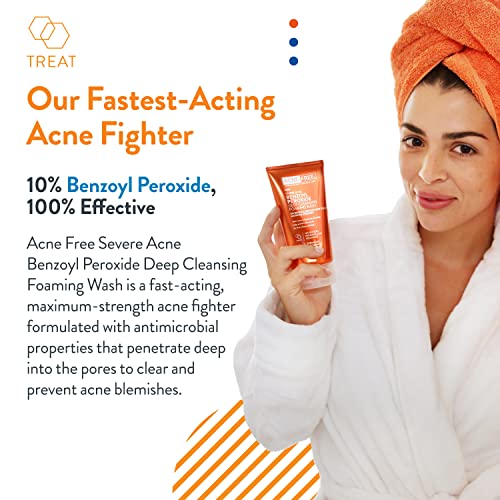 AcneFree Severe Acne 10% Benzoyl Peroxide Foaming Cleansing Wash,5 Ounce,(Pack of 2)