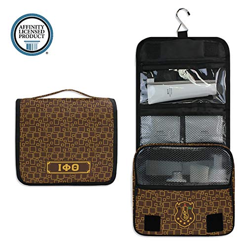 Bad Bananas BBGreek Iota Phi Theta Officially Licensed- Hanging Toiletry Bag/DOPP Kit - Squares - Fraternity Paraphernalia