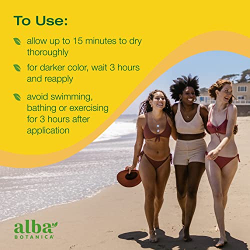 Alba Botanica Sunless Tanner, Gradual Bronzing Moisturizer, with Vitamin C and Shea Butter, 4 Oz (Packaging May Vary)