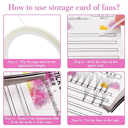 FADLASH Volume Fans Holder for Easy Fan Volume Lashes, 20Pcs Storage Card, Cruelty Free, Black