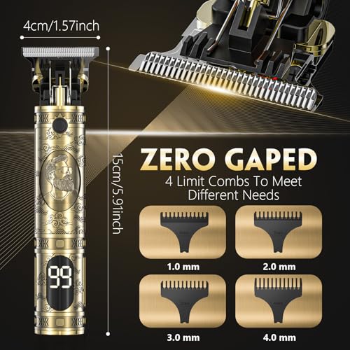 Solati Hair Clippers for Men Cordless Professional Beard Trimmers with LCD Display Electric Grooming Rechargeable Shaver Zero Gapped T/Blade Cutting Kit Gift for Women Men Children