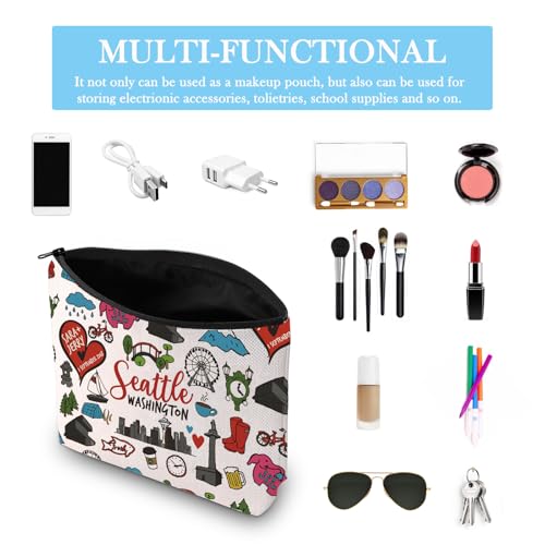 GJTIM Seattle Washington Souvenir Gift Seattle Washington Welcome Bag Travel Pouch for Traveller