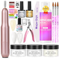 Acrylic Nail Kit with Drill 120ml Liquid Powders Base Coat Top Coat Primer with everything Nails Kit Acrylic Set Manicure Tools Salon DIY