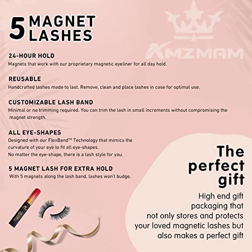 Magnetic Eyelashes Natural Look, 3D Premium Faux Mink Magnetic Lashes£¬Reusable with Easy to Wear and Remove,Long Lasting (844)