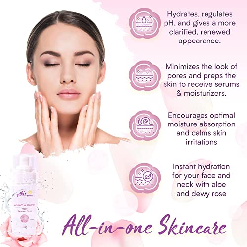 Made in USA ? Gilly¡¯s Organics Natural Rose Water Facial Toner Spray with Aloe Extract ? Hydrating & Calming Mist for All Skin Types ? 3 fl oz