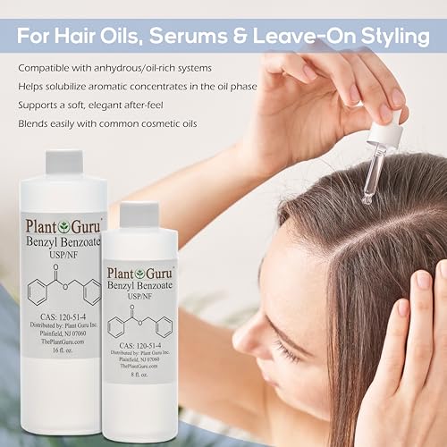 Benzyl Benzoate USP Grade Liquid 16 fl. oz. - Great for Fragrance/Aroma Compounds, Cosmetics, Hair & Scalp Products.