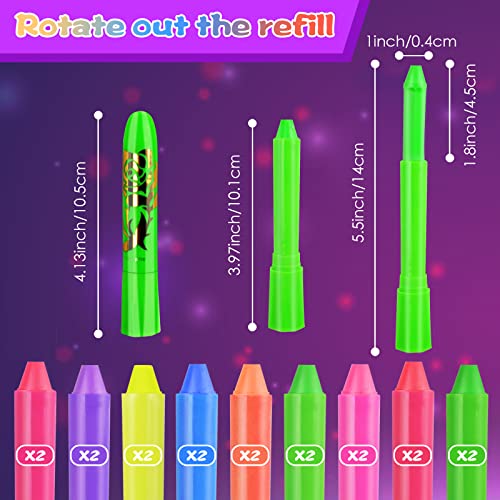 18 Pack Glow in The Dark Paint, Glow in The Dark Face Body Paint Glow Sticks Makeup Face Painting Kits for Adult, Neon Face Paint Crayons UV Crayons Kit for Halloween and Parties