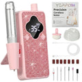 Electric Nail Drill Professional with Ultra-Quiet Coreless Motor, 35000 RPM Cordless Nail File Kit for Acrylic Gel Nails, Low Vibration & Heat, Portable E-File for Home & Salon (Pink)