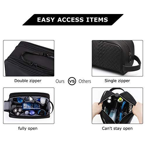BAGSMART Toiletry Bag for Men, Travel Toiletry Organizer Dopp Kit Water-resistant Shaving Bag for Toiletries Accessories, Door Room Essentials,Beige-medium