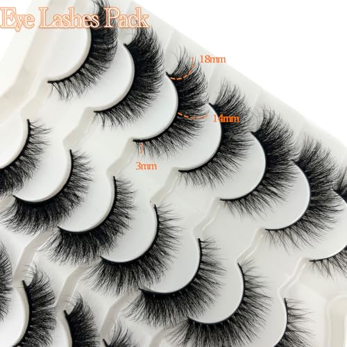 Cat Eye lashes Natural Look Short Fox Cateye Fluffy Strip Lashes Pack 3D C Curl Soft Faux Mink Fake Eyelashes