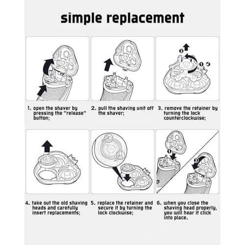 SH30 Replacement Heads Compatible with Philips Norelco Series 3000 ComfortCut Replacement Blades Electric Shaving Head Razor Blades for Philips Norelco S3311 S1211 S3212 S1015