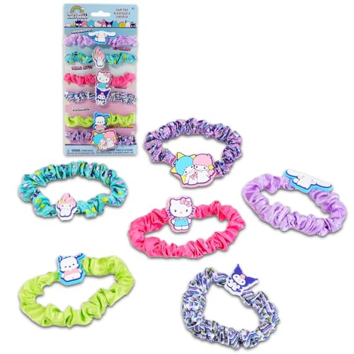 SANRIO Hello Kitty and Friends Hair Accessories for Girls - 20 Piece Bundle with Hair Clips, Scrunchies, Stickers & Door Hanger