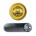 The Vintage Beard Company Sudden Death Strong Hold Mustache Wax and Death Grip Mustache Keychain Comb Set