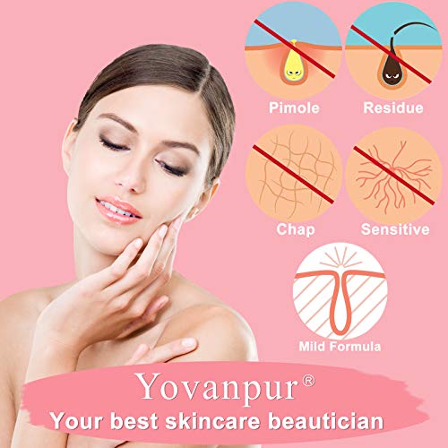 1.3lb Hard Wax Beads for Hair Removal, Yovanpur Pearl Wax Beads for Brazilian Waxing, Waxing Beans for Sensitive Skin, 21oz Face Eyebrow Back Legs At Home with 20pcs Wax Sticks (Rose pink & Cream)