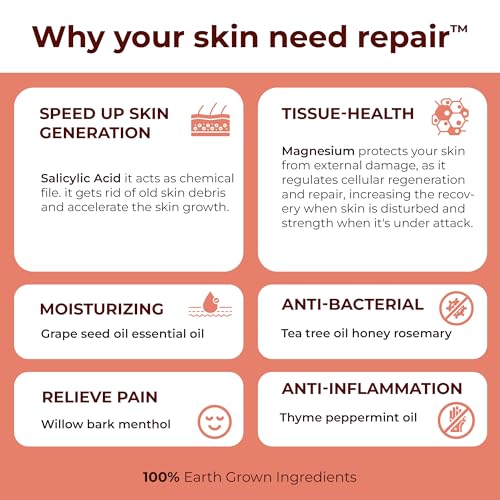 Rhino Skin Solutions Repair Cream - Soothing Relief for Dry, Cracked Skin, Ideal for Climbers, Athletes & MMA | Cooling, Made in Oregon, Fast Healing for Sore Skin, Muscles & Joints (16 fl oz)