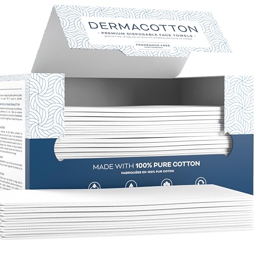 100% Pure Cotton Face Towels ? 80 Count Large Disposable Wash Cloths for Face Washing, Makeup Removal & Acne Care | Ultra Soft, Hypoallergenic & Fragrance-Free