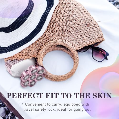 Electric Razors for Women Legs: 5-in-1 Electric Shaver with 7D Head - IPX6 Waterproof Wet Dry Hair Remover with LED Display & Travel Lock for Face Bikini (White Pink)