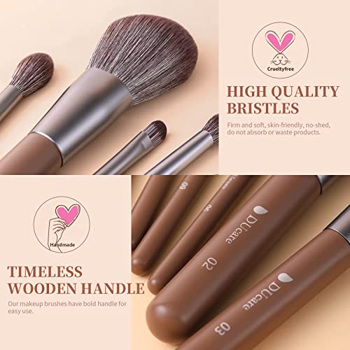 DUcare Makeup Brushes Professional with Bag + DUcare Foundation Brush Contour Makeup Brushes