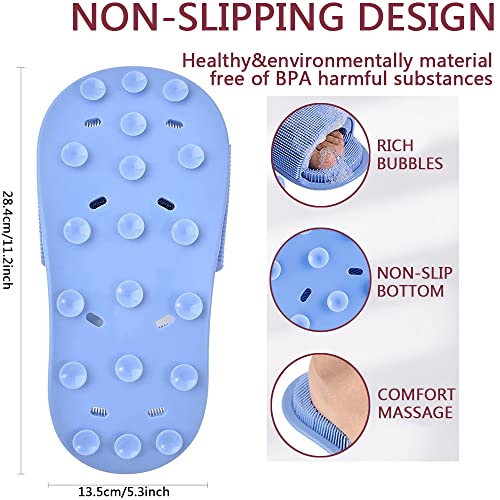 Shower Foot Scrubber - Soft Silicone Cleaner With Non-Slip Suction Cups, Exfoliating Dead Skin Massager Slipper to Improve Circulation & Soothe Tired Feet for Unisex Adults - 1pcs (Pink)