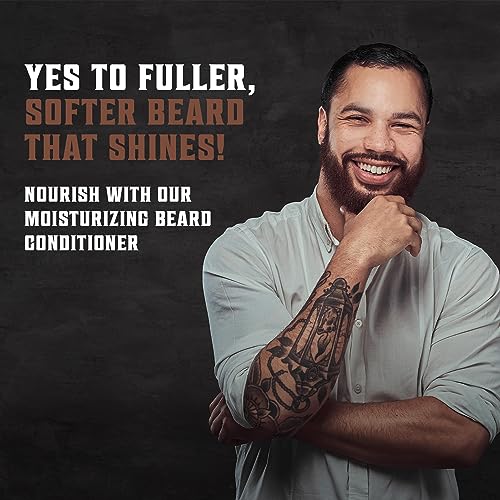 Viking Revolution Beard Wash and Beard Conditioner for Men with Argan Oil and Jojoba Oil - Beard Softener and Strengthener Beard Care Beard Shampoo and Conditioner with Beard Oil (17oz, Majestic Oud)