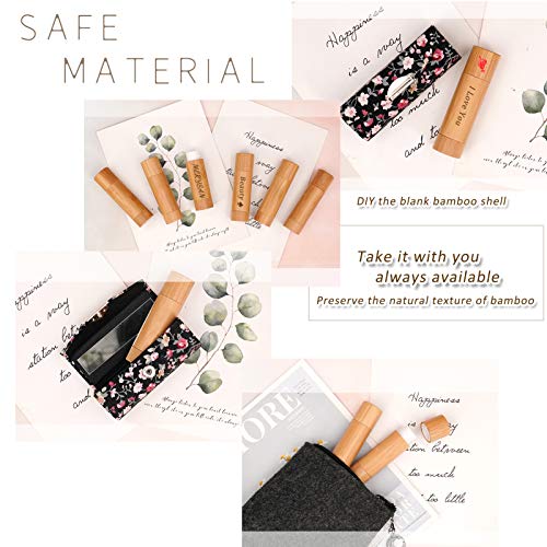 24Pcs Bamboo Empty Lipstick Tubes, AUHOKY 5.5g Refillable DIY Lip Balm Tube Containers with Clear PP Plastic Inner, Cosmetic Lipstick Lip Gloss Deodorant Case Holder For Women Girls Makeup