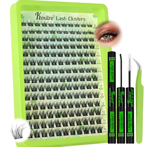 Aura Lash Clusters Kit 8-14mm Spider Eyelash Cluster Breeze Short C Curly Wispy Individual Lashes Super Soft&Thin Band Natural Daily Beginner-Friendly DIY Lash Extensions 154pcs Venus False Eyelashes