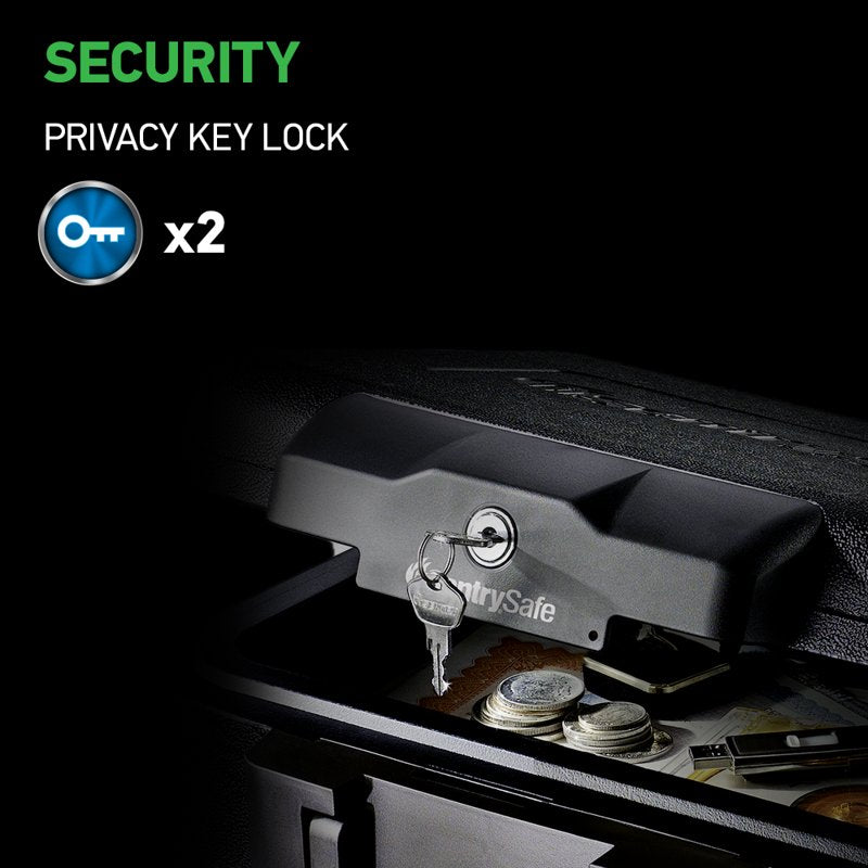 Fireproof Safe Box with Key Lock 0.18 Cu. Ft. for Documents & Valuables