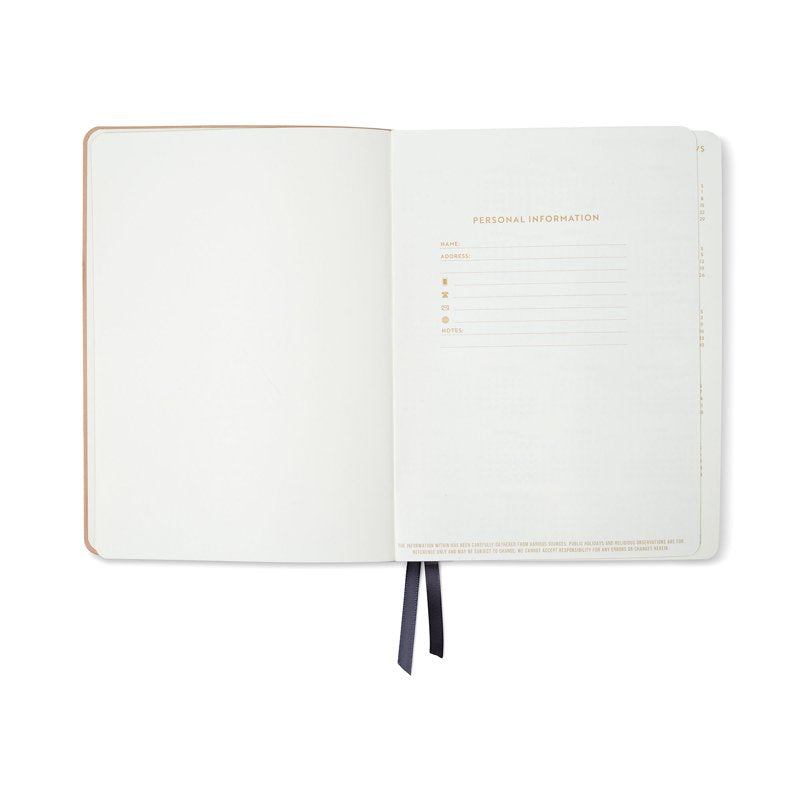 15-Month Sage Green Leatherette Planner with Gilded Edges - Daily Flex Organizer