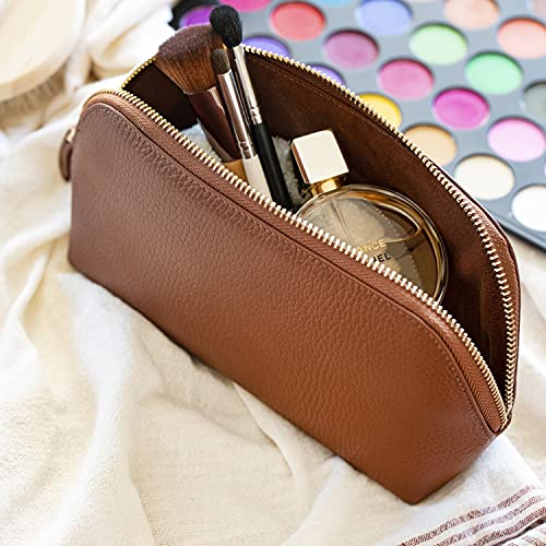 Londo Genuine Leather Makeup Bag ? Cosmetic Pouch, Travel Organizer, Toiletry Clutch for Women, Stylish & Durable Storage for Essentials