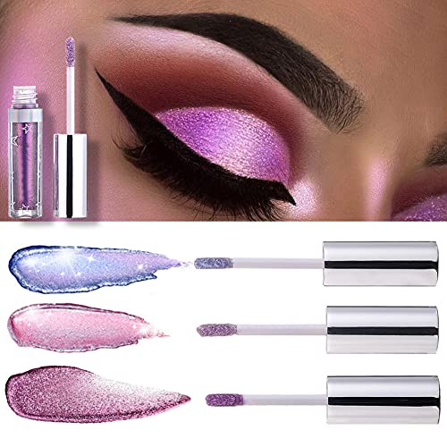 Liquid Eyeshadow 12 Colors Long Lasting Waterproof Shining Shimmer Glitter Eyeline liquid Matte Eyeshadow,Girls Silver Liquid Eyeshadow for Party Festival Makeup Beauty